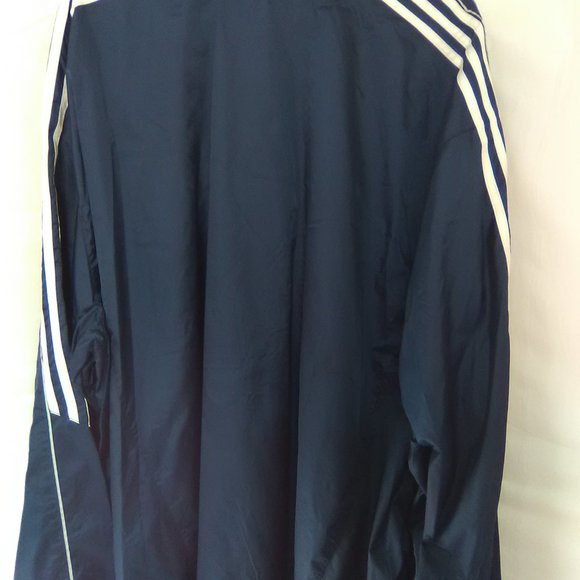 Adidas Men's Jacket/Coat Windbreaker Color Blue/White 3 Stripe Size 2XL - Picture 3 of 6